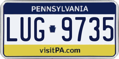 PA license plate LUG9735