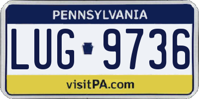 PA license plate LUG9736
