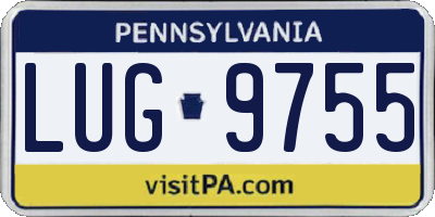 PA license plate LUG9755