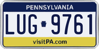 PA license plate LUG9761