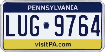 PA license plate LUG9764