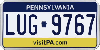 PA license plate LUG9767