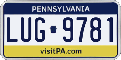 PA license plate LUG9781