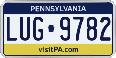 PA license plate LUG9782