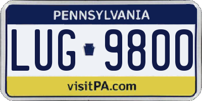 PA license plate LUG9800