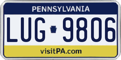 PA license plate LUG9806
