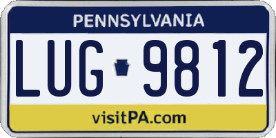 PA license plate LUG9812