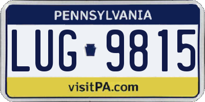 PA license plate LUG9815