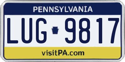 PA license plate LUG9817