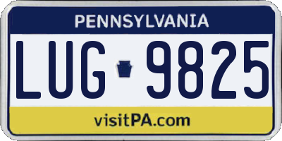 PA license plate LUG9825