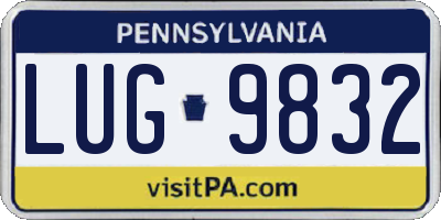 PA license plate LUG9832
