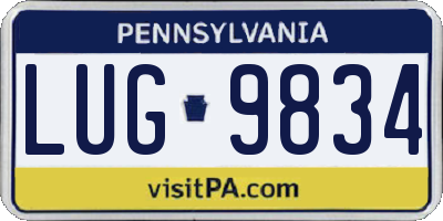 PA license plate LUG9834