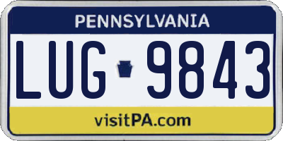 PA license plate LUG9843