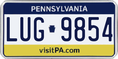 PA license plate LUG9854