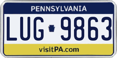 PA license plate LUG9863