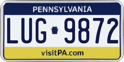 PA license plate LUG9872