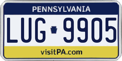 PA license plate LUG9905