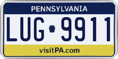 PA license plate LUG9911