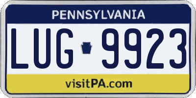 PA license plate LUG9923