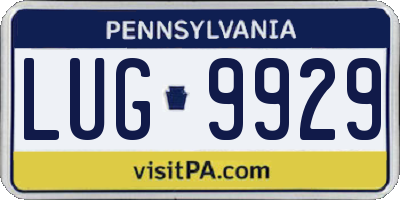 PA license plate LUG9929