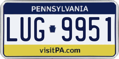 PA license plate LUG9951
