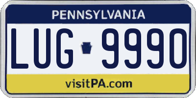PA license plate LUG9990