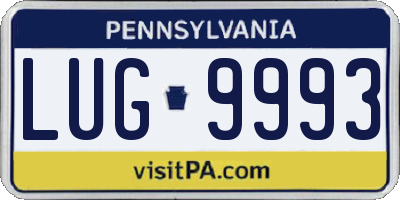 PA license plate LUG9993