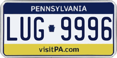 PA license plate LUG9996