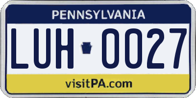 PA license plate LUH0027