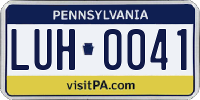 PA license plate LUH0041