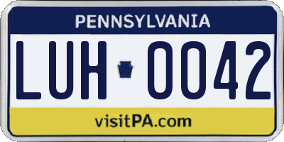 PA license plate LUH0042