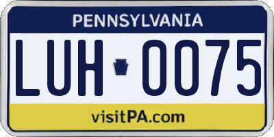 PA license plate LUH0075