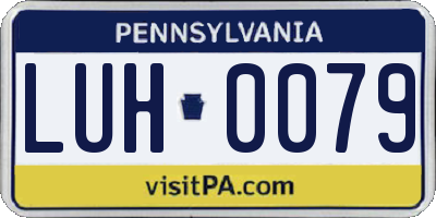 PA license plate LUH0079