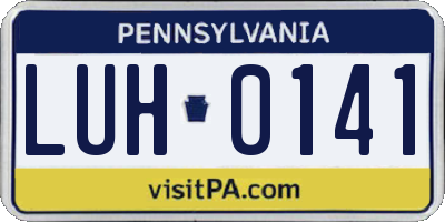 PA license plate LUH0141