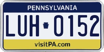 PA license plate LUH0152