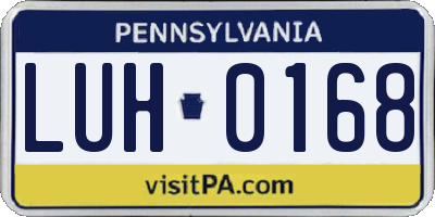 PA license plate LUH0168