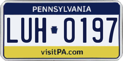 PA license plate LUH0197