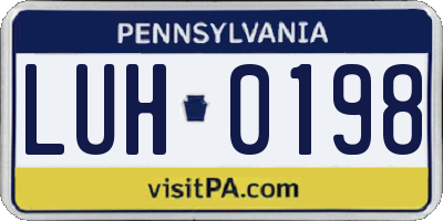 PA license plate LUH0198