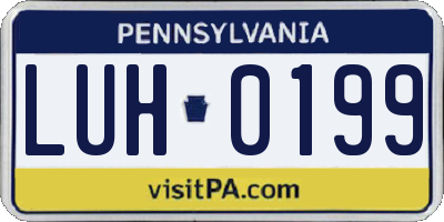 PA license plate LUH0199
