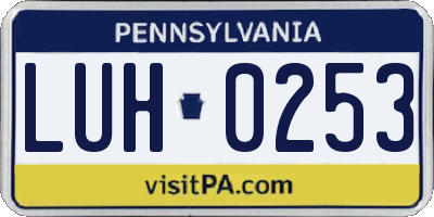 PA license plate LUH0253