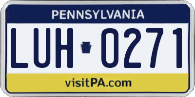 PA license plate LUH0271