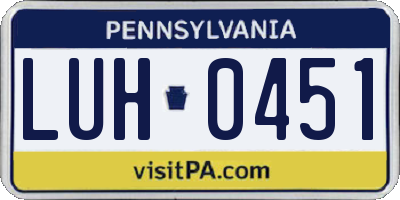 PA license plate LUH0451