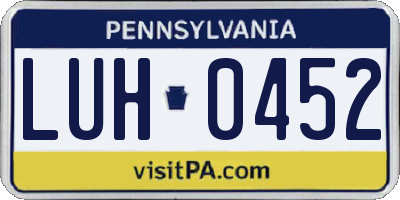 PA license plate LUH0452