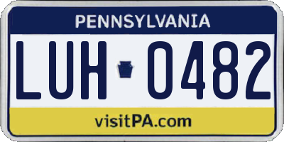PA license plate LUH0482