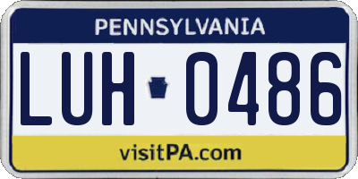 PA license plate LUH0486