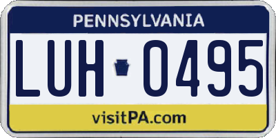 PA license plate LUH0495