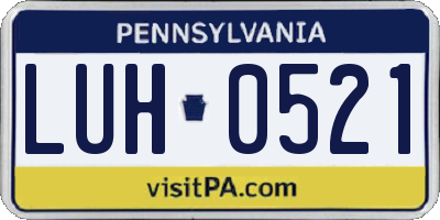 PA license plate LUH0521