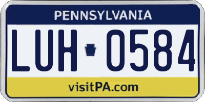 PA license plate LUH0584