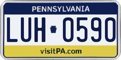PA license plate LUH0590