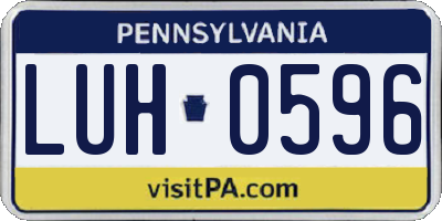 PA license plate LUH0596